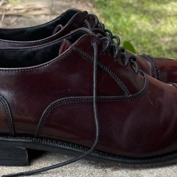 Florsheim Lexington Cap Toe men shoes Burgundy leather lace up 8 1/2 D 17067-05 main image 5